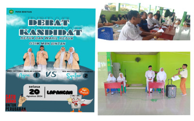 Adu Gagasan dan Unjuk Kemampuan Warnai Debat Calon Ketua dan Wakil Ketua OSIM MAN Bintan